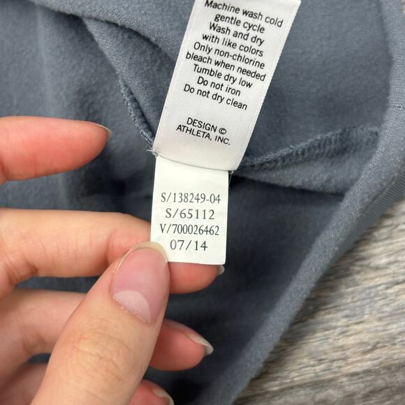 Athleta Plush Tech Fleece Gray Womens M Stretch Gym Running Pullover Hoodie‎ - Picture 6 of 10